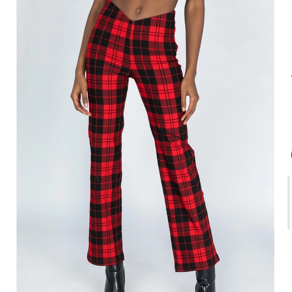 Princess Polly Zara Pant Red Check.